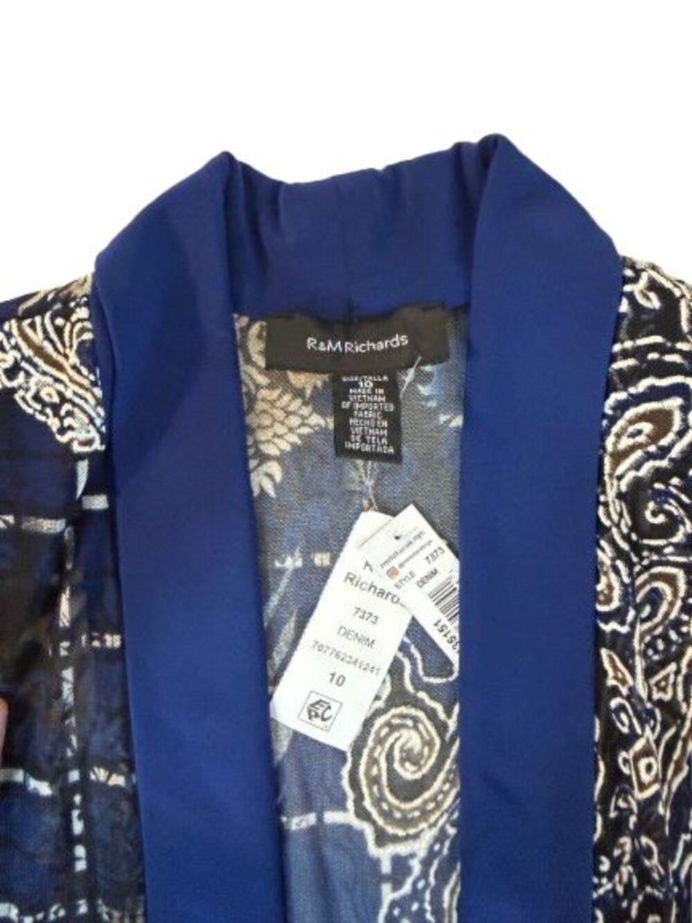 R&M Richards Paisley Open Front Jacket Size 10 NWT Elegant Layering Top - Picture 6 of 10